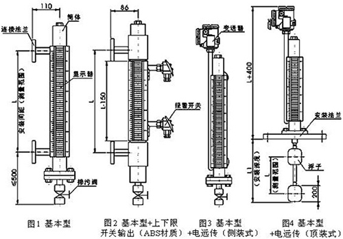 側(cè)裝式磁性翻板液位計結(jié)構原理圖