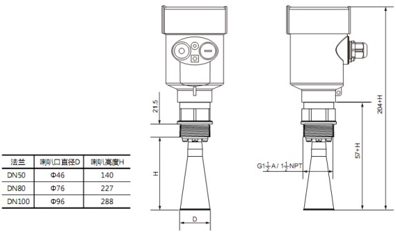 RD-705型反應(yīng)釜用液位計尺寸圖