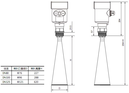 RD-708型反應(yīng)釜用液位計尺寸圖